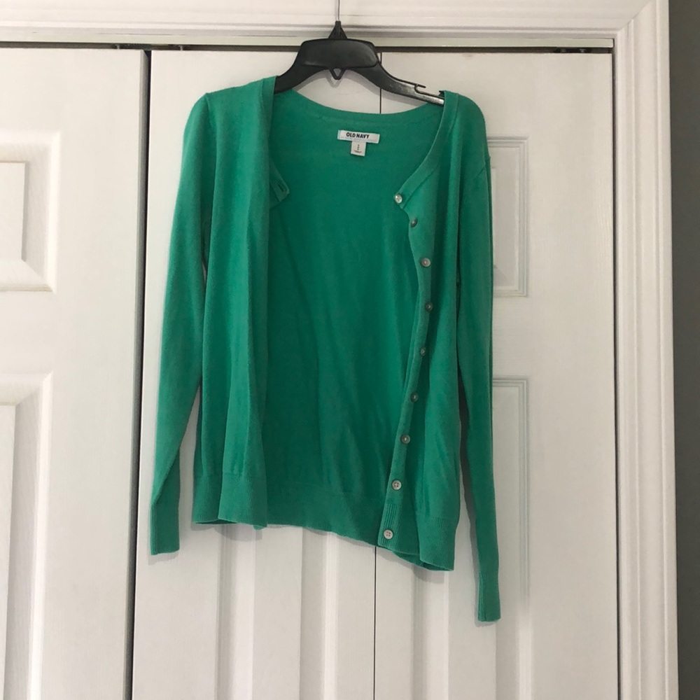 Green cardigan